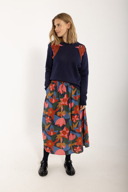 Danepearly Cotton Sweater Dark Navy BIRD