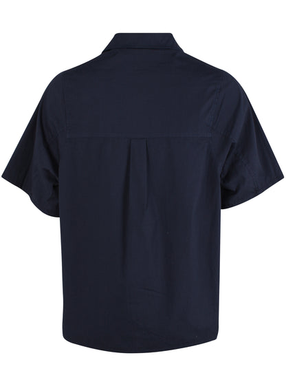 Lækker kortærmet navyblå skjorte til kvinder