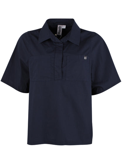 Lækker kortærmet navyblå skjorte til kvinder