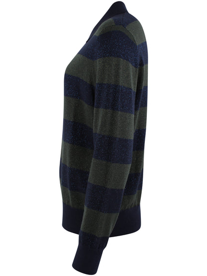 Danepetit Four Wool-Mix Glitter Sweater Dark Navy/Dark Army