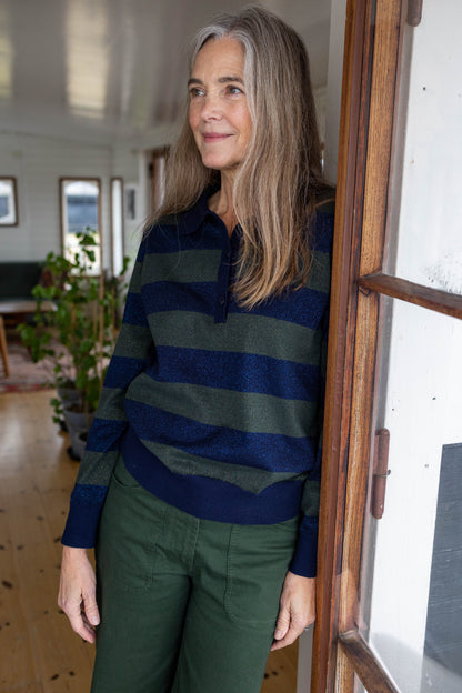 Danepetit Four Wool-Mix Glitter Sweater Dark Navy/Dark Army