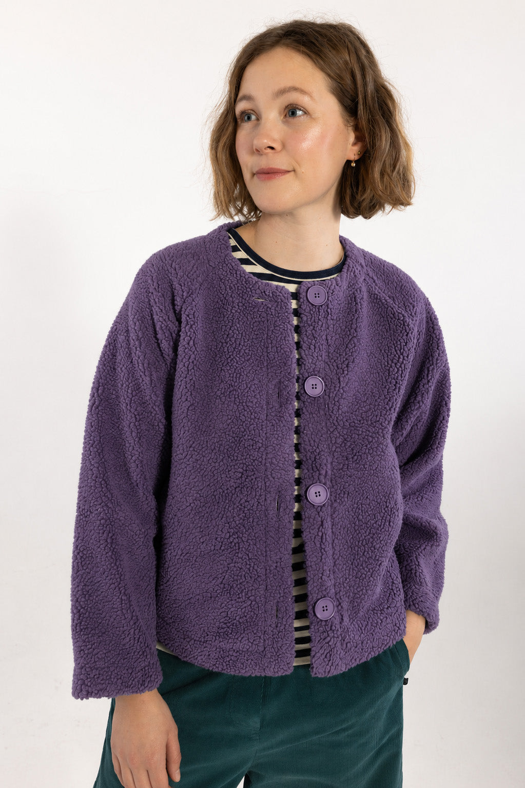 Danepoodle Fleece Jacket Grey Plum