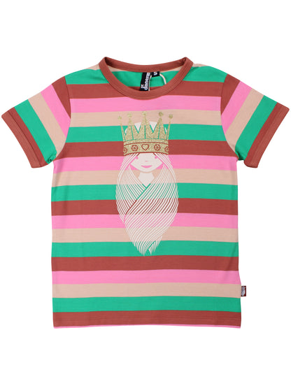 Stribet t-shirt med Viking prinsesse.