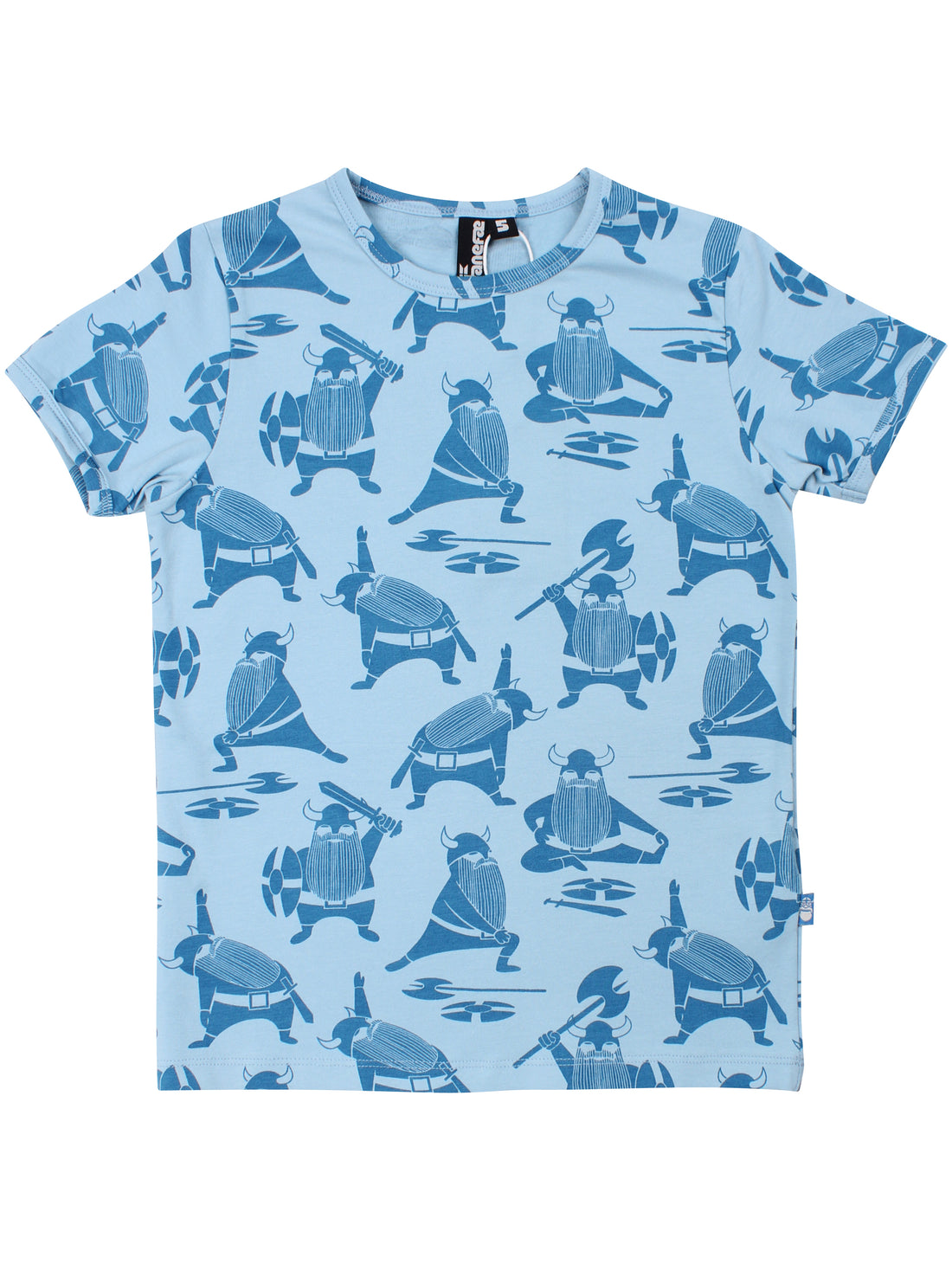 T-shirt til børn med print af vikingekrigere.