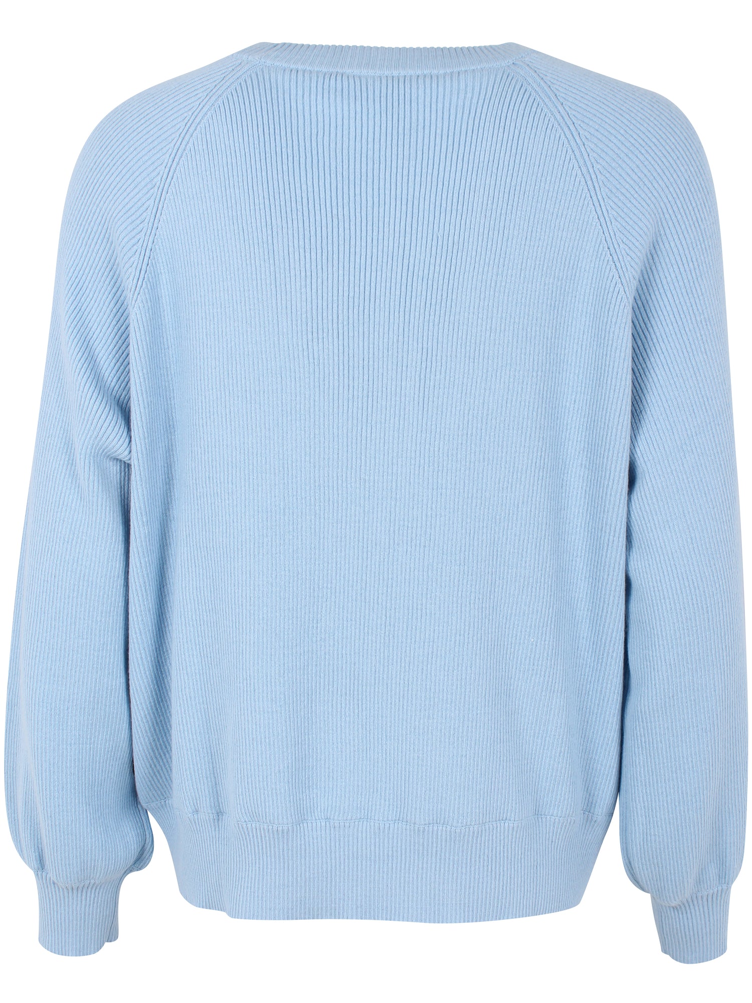Lækker himmelblå striktrøje i uld til kvinder