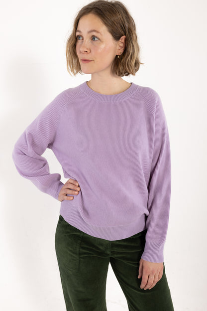 Danerelation Chunky Merino Wool Sweater Ice Lilac