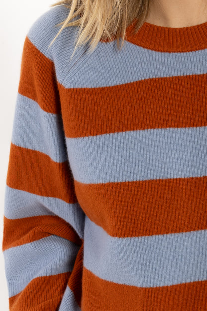 Danerelation Chunky Merino Wool Sweater Porcelaine/Chili