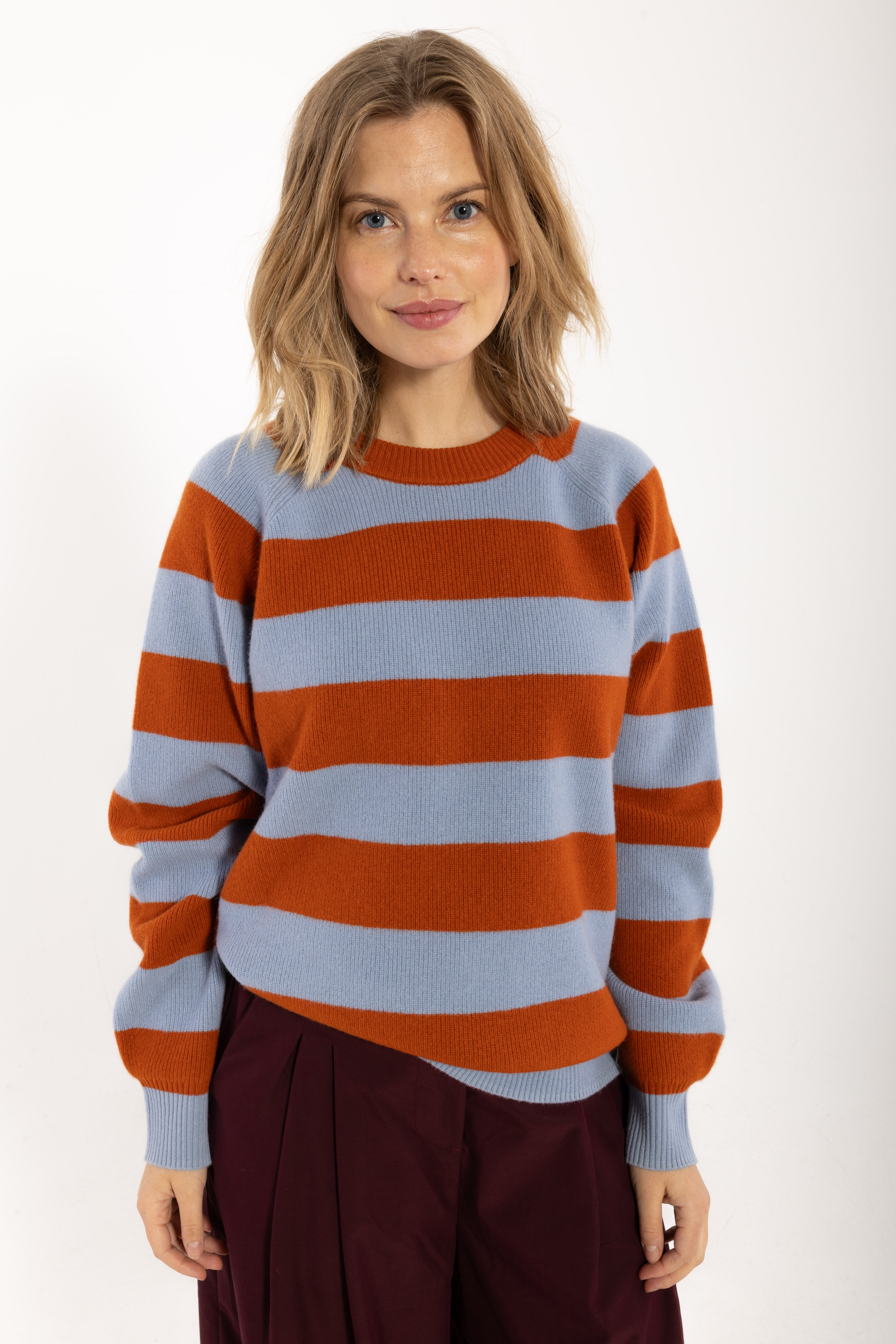 Danerelation Chunky Merino Wool Sweater Porcelaine/Chili