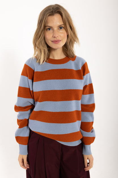 Danerelation Chunky Merino Wool Sweater Porcelaine/Chili