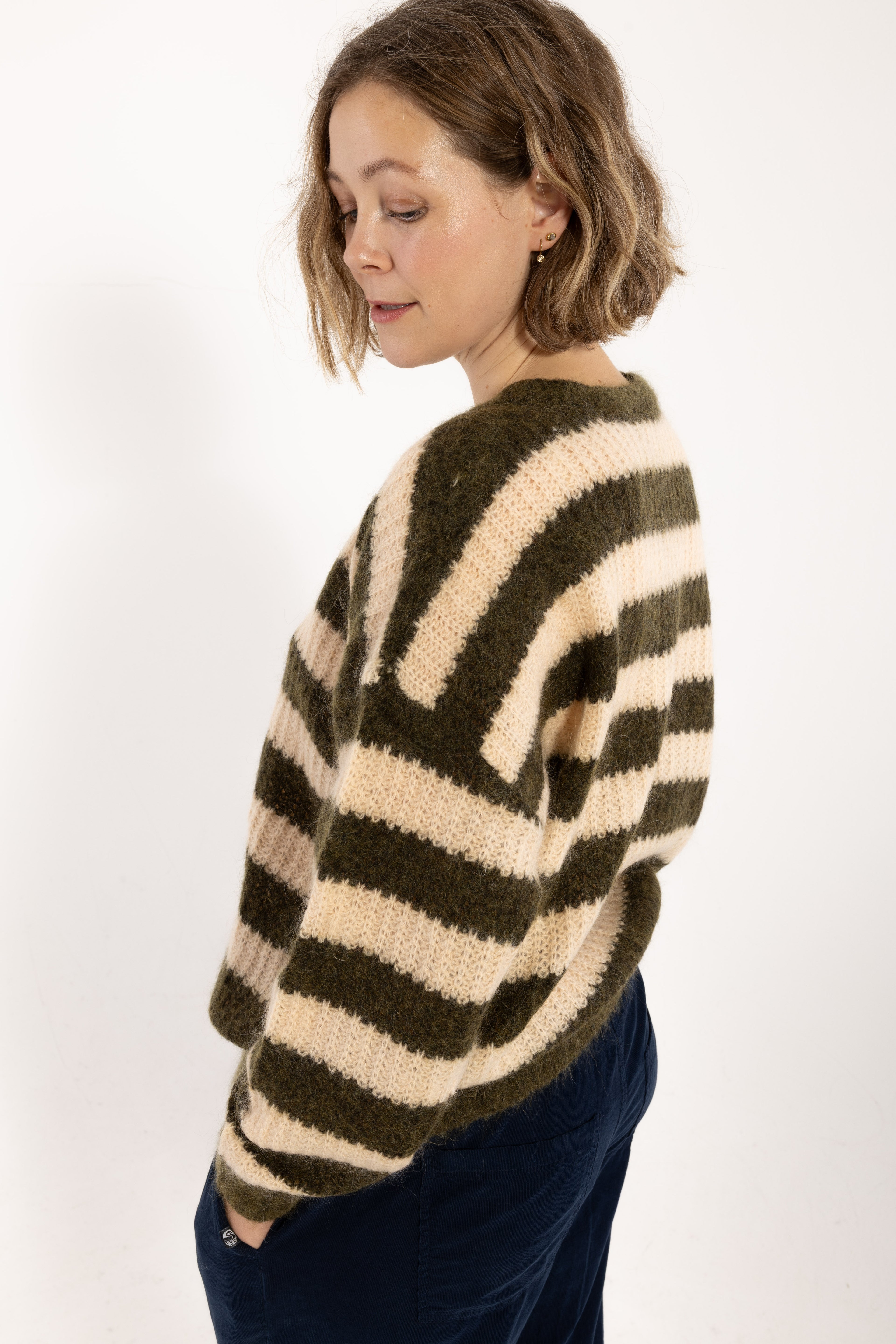 Danerelative Mohair Sweater Dark Olive/Nougat