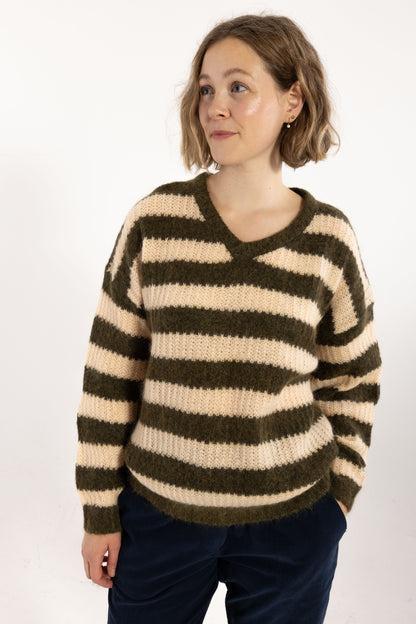 Danerelative Mohair Sweater Dark Olive/Nougat