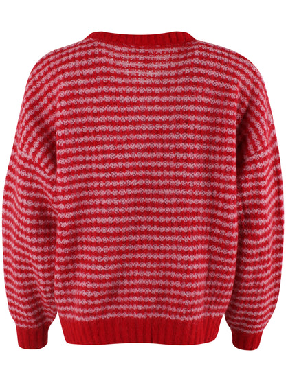 Danerelative Mohair Sweater Dark Red/Cold Pink