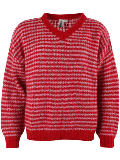 Danerelative Mohair Sweater Dark Red/Cold Pink
