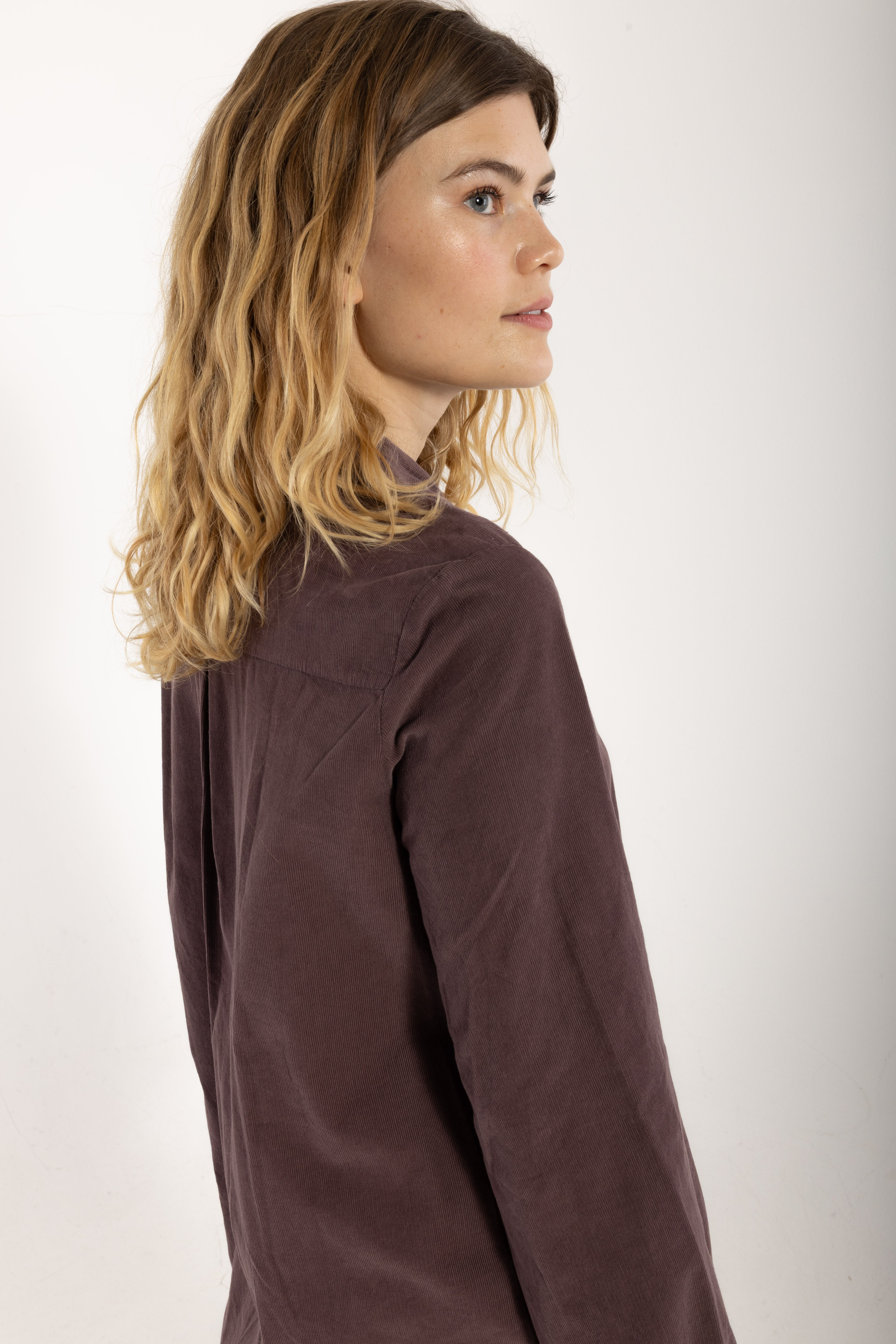 Danerosemary Cord Shirt Grey Plum