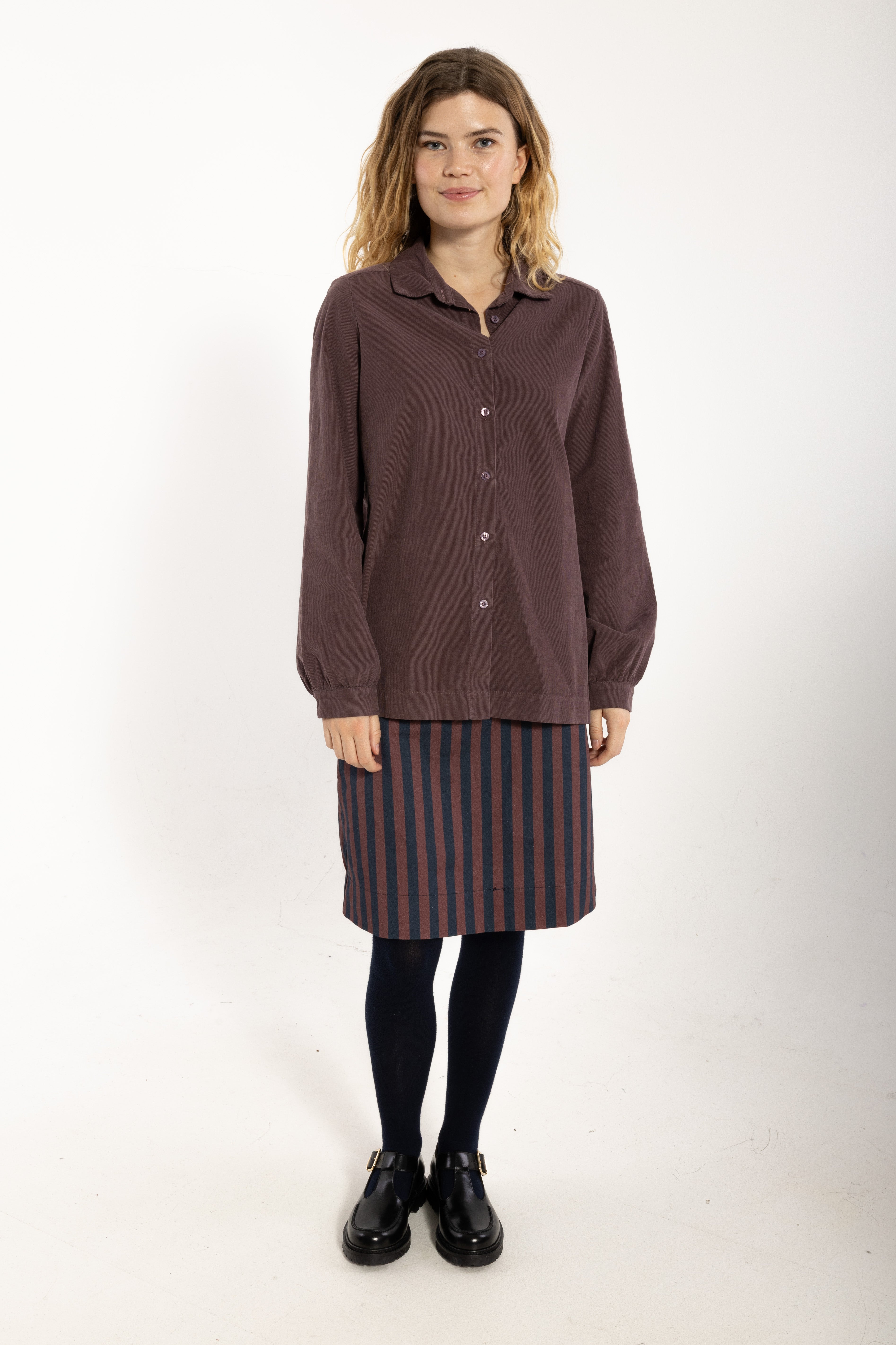 Danerosemary Cord Shirt Grey Plum