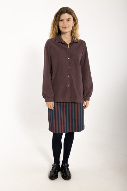 Danerosemary Cord Shirt Grey Plum
