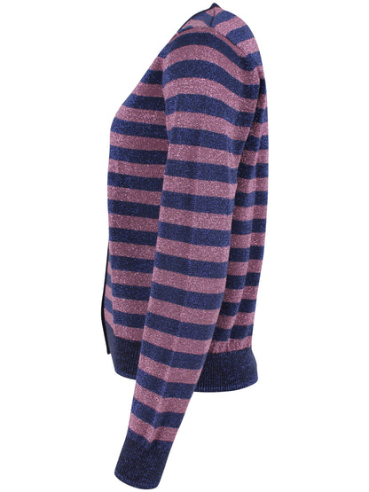 Danesaga Glitter Cardigan Dark Navy/Grey Plum