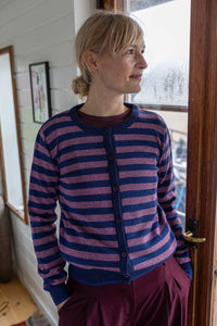 Danesaga Glitter Cardigan Dark Navy/Grey Plum