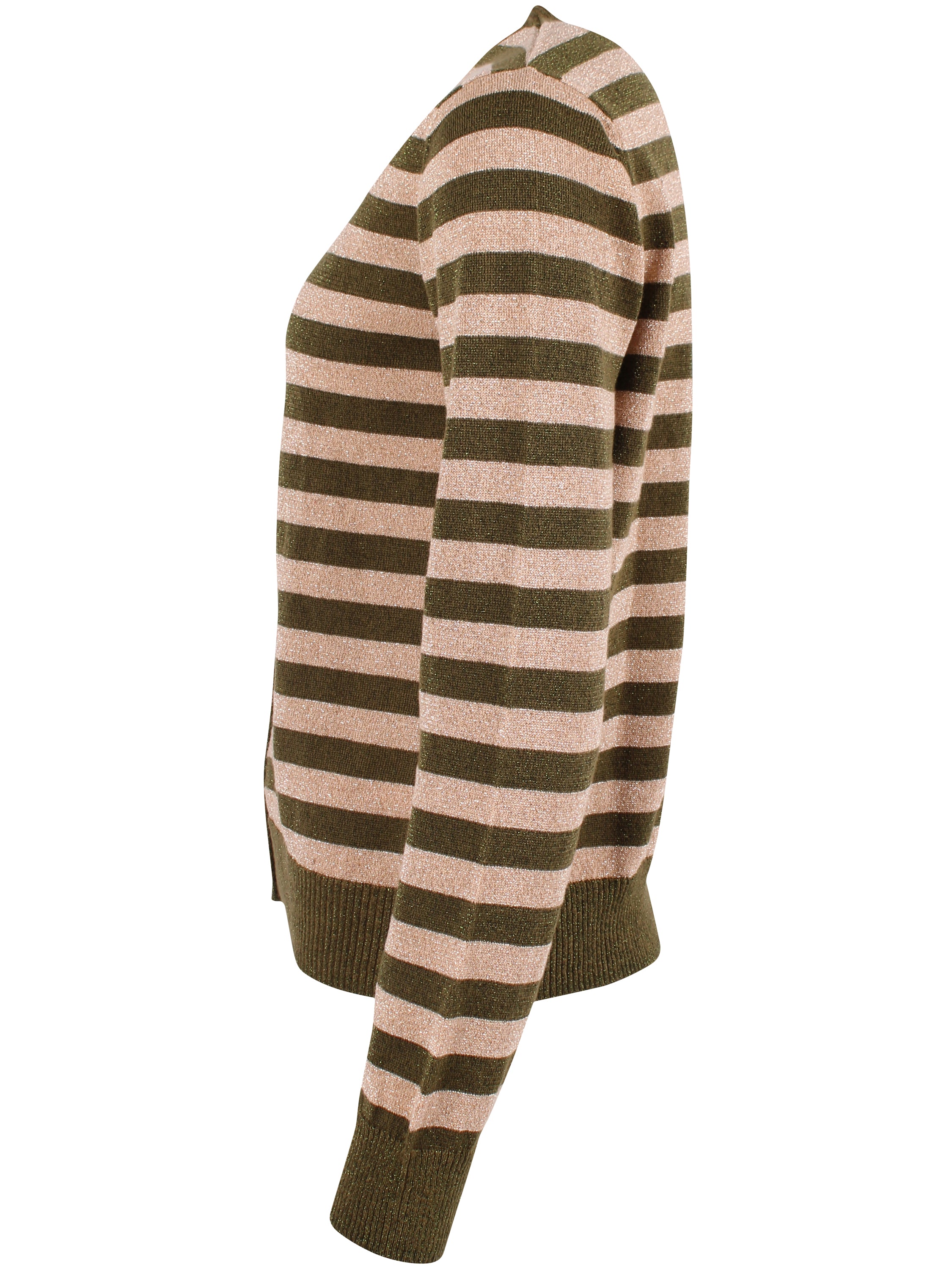 Danesaga Glitter Cardigan Dark Olive/Nougat