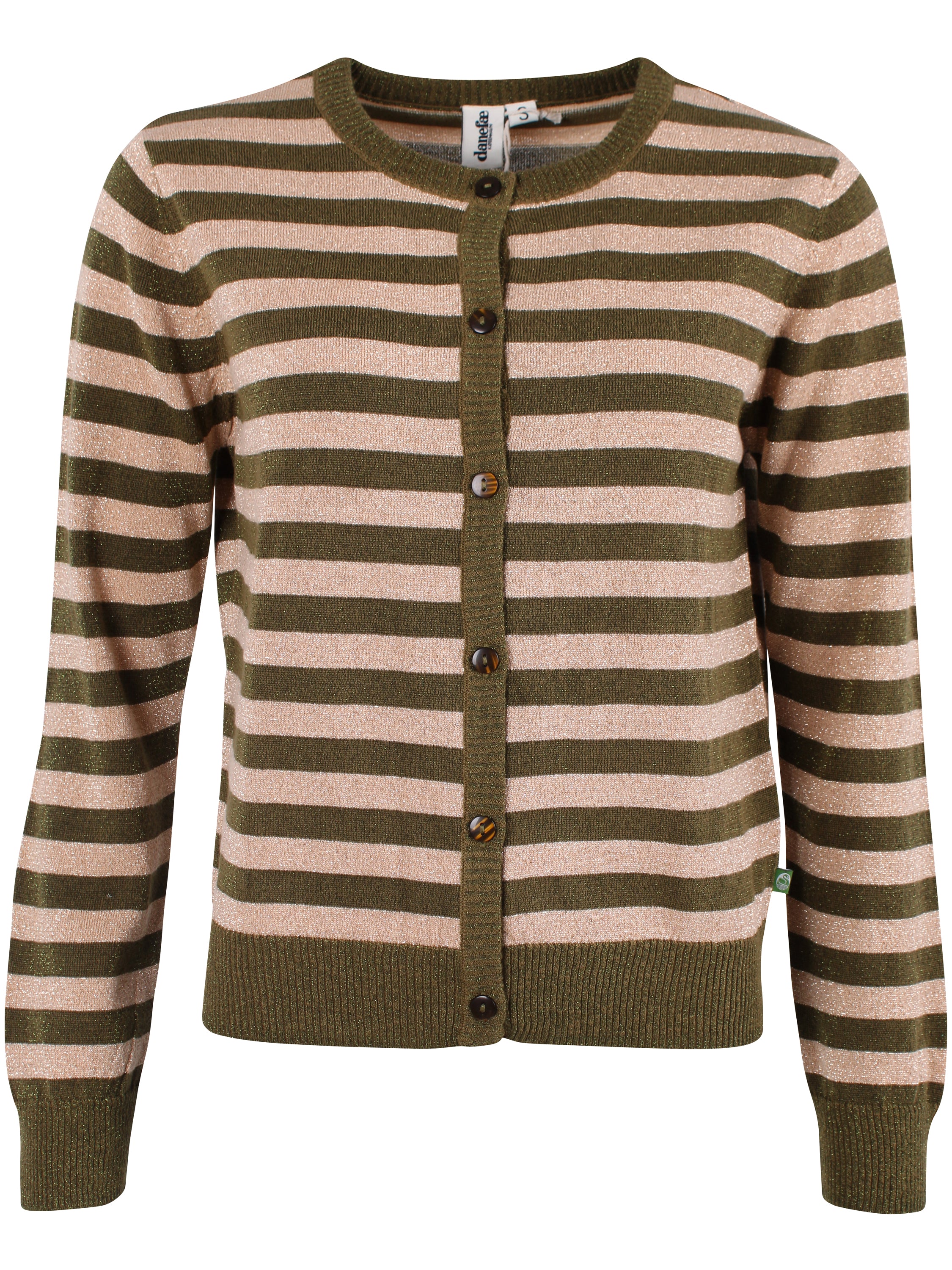 Danesaga Glitter Cardigan Dark Olive/Nougat