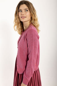 Danesaga Glitter Cardigan Soft Cherry