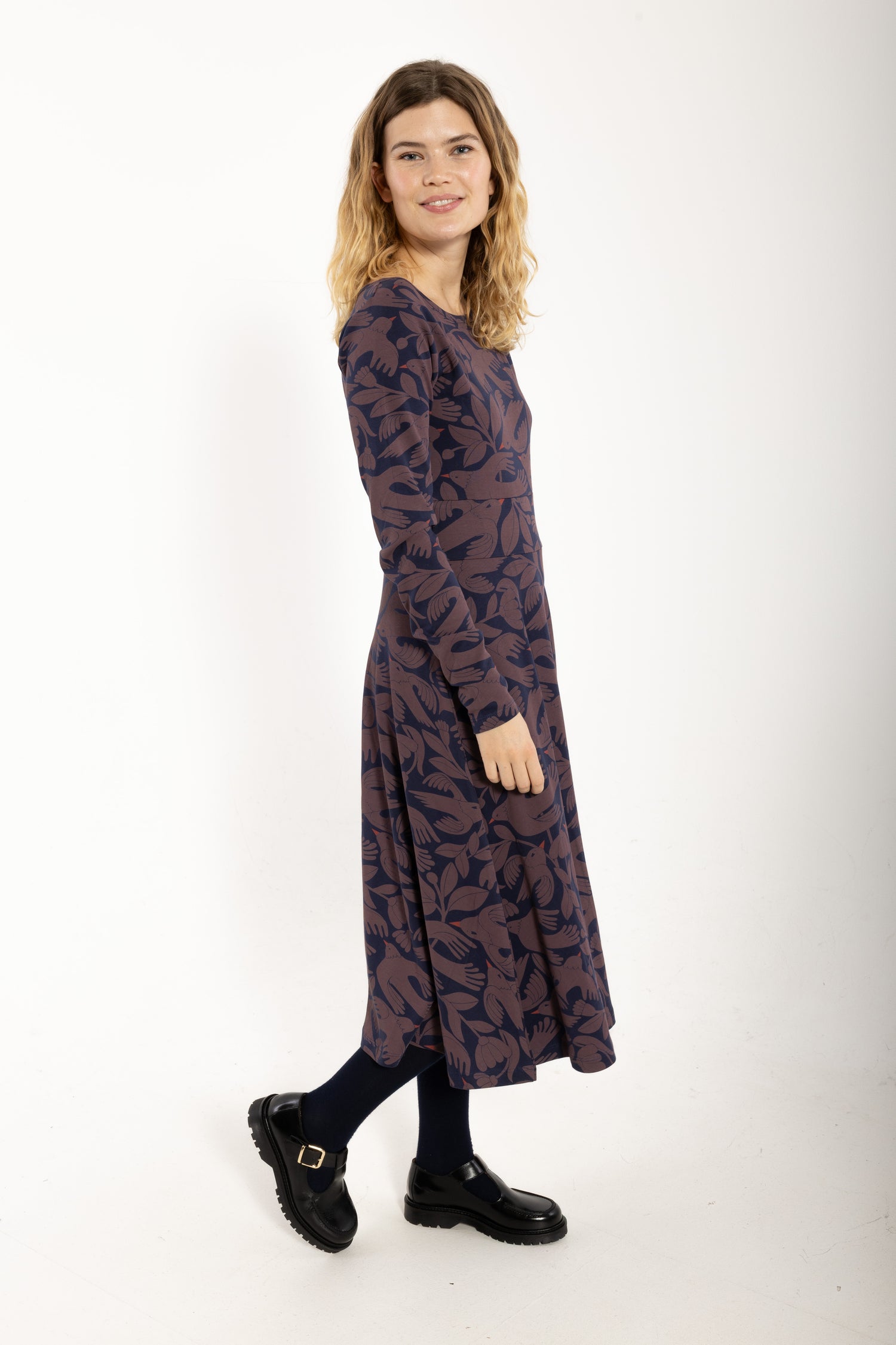 Danesigrid Interlock Dress Dark Navy/Mauve BIRDIEUP