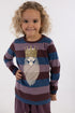 Stribet bluse i bomuld til børn med print af prinsesse