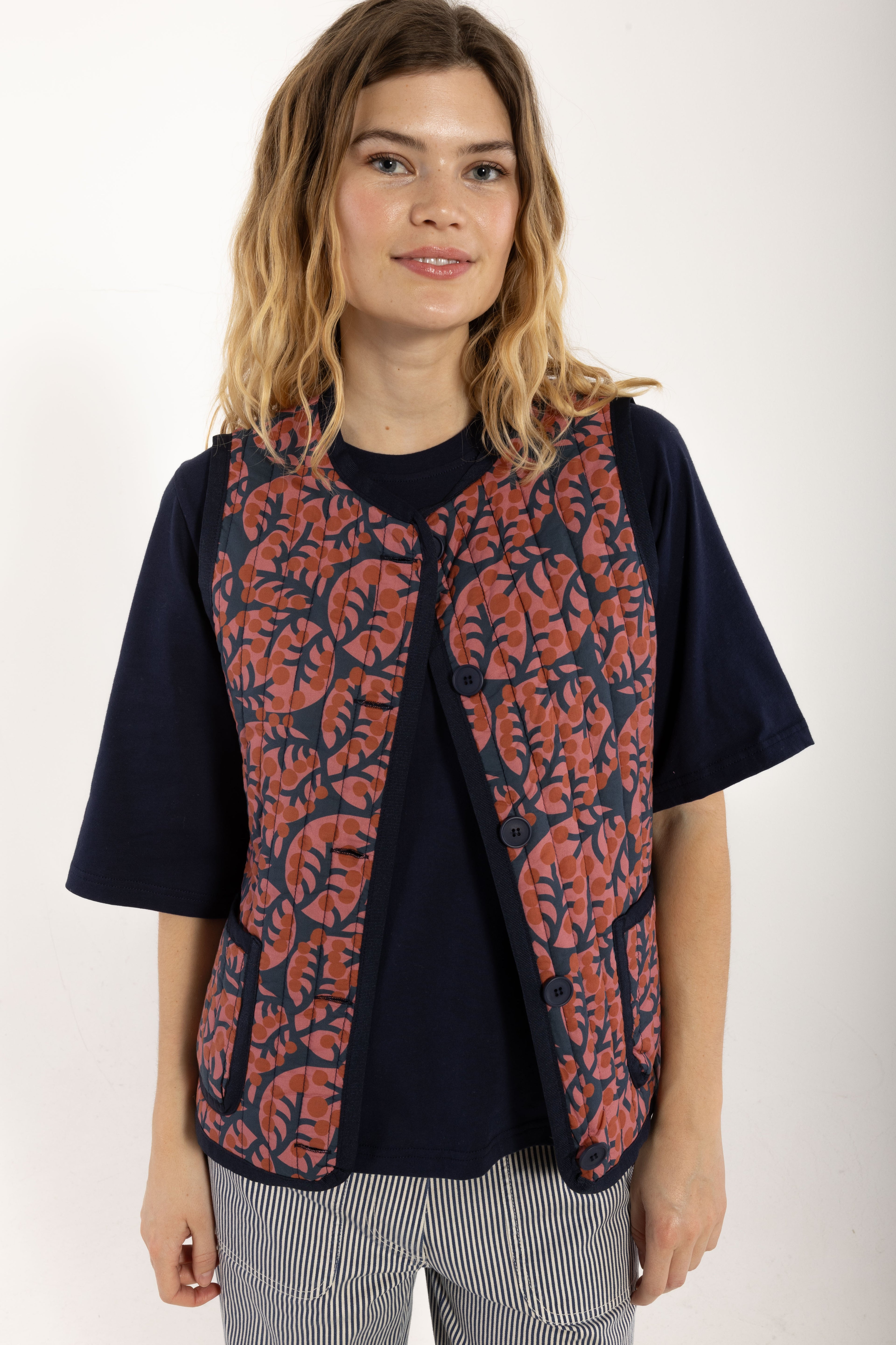 Danesteam Quilt Vest Berry Compote MACRO  MICRO