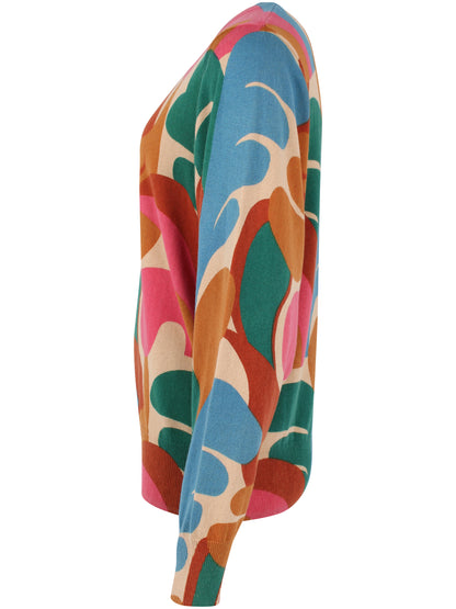 Lækker sweater i flot farverigt mønster til kvinder fra Danefæ