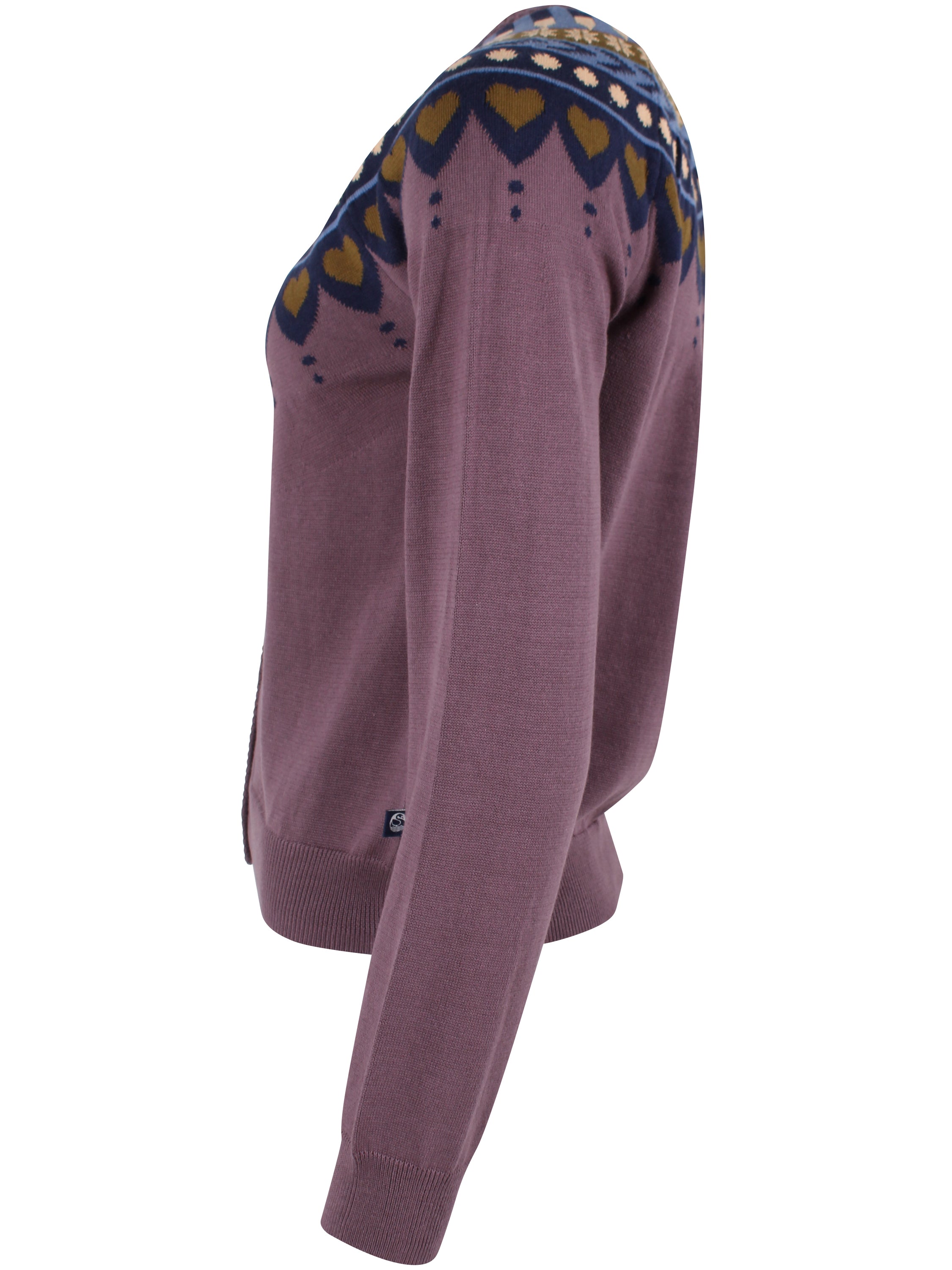 Danesweetheart Cotton Cardigan Grey Plum JAQUARD