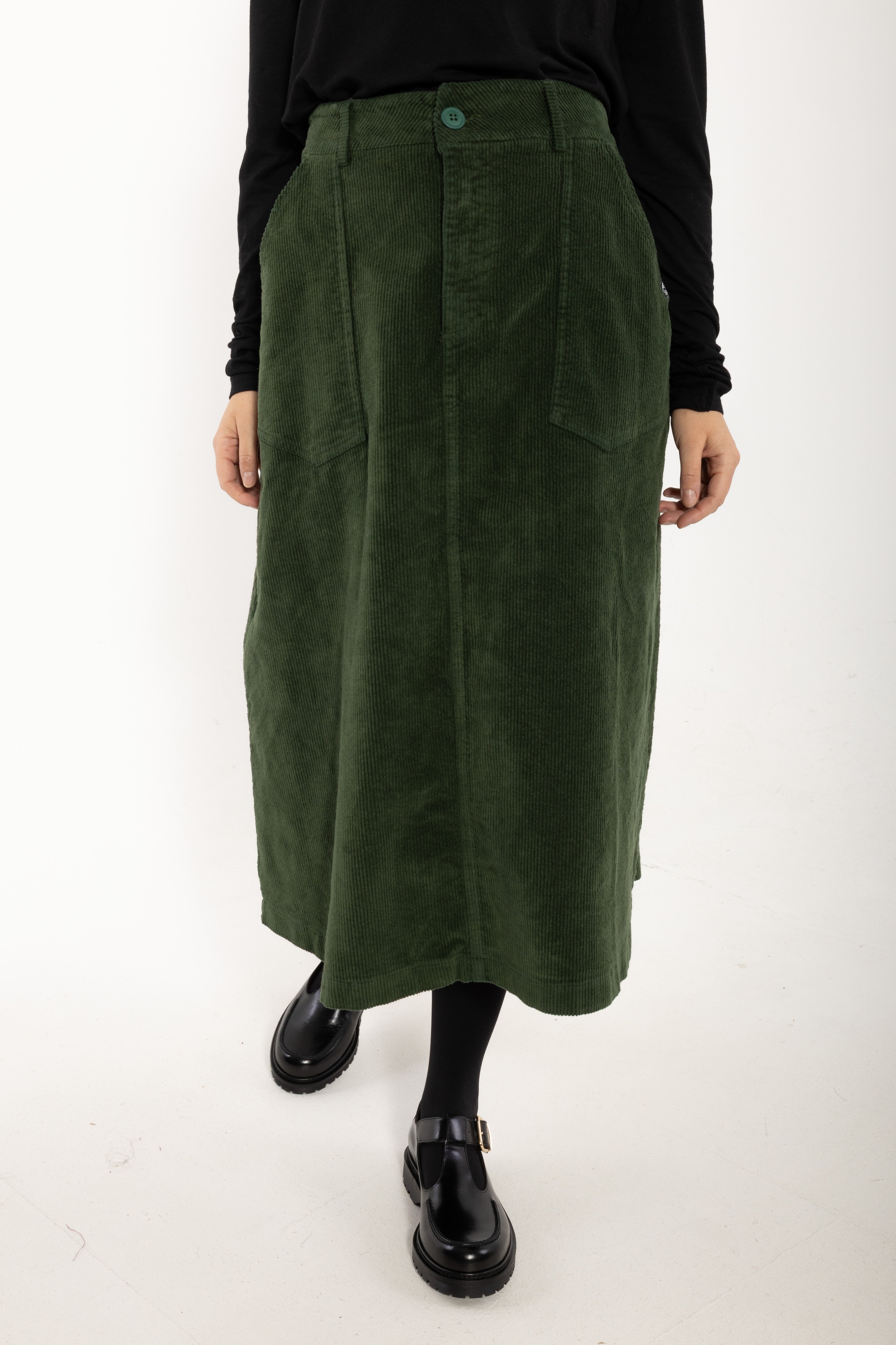 Danesweetie Cord Stretch Skirt Dark Forest