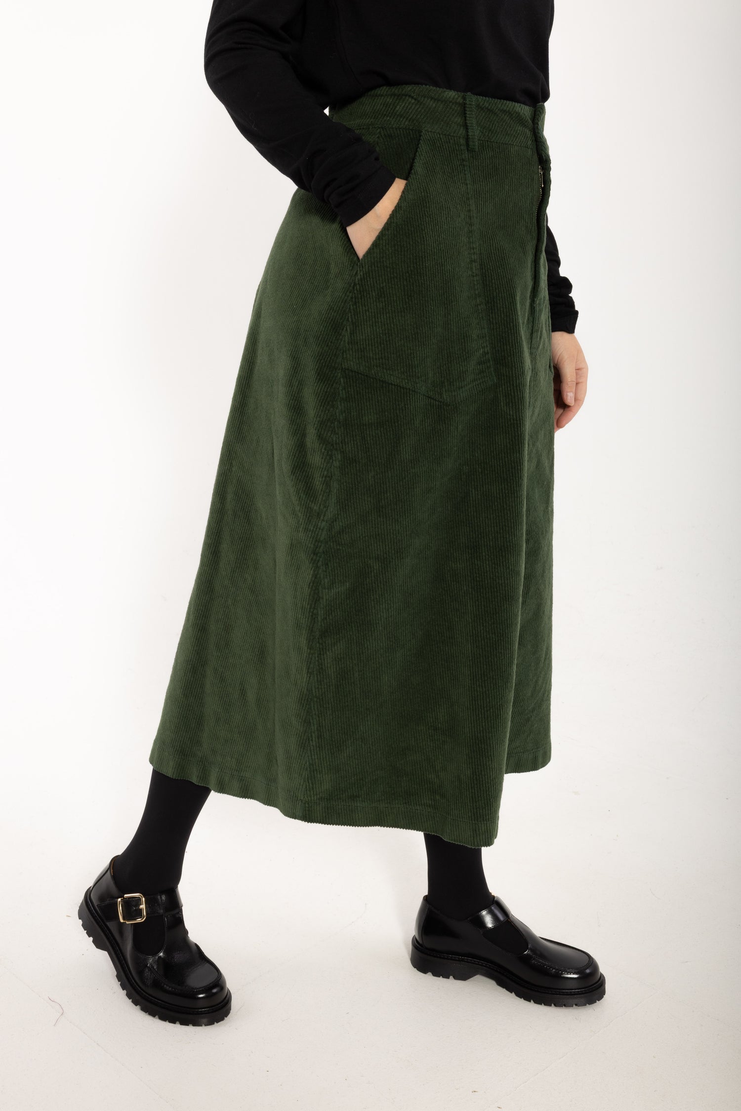 Danesweetie Cord Stretch Skirt Dark Forest