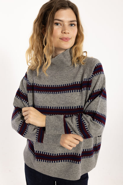 Danetuba High Neck Merino Wool Sweater Heather Grey