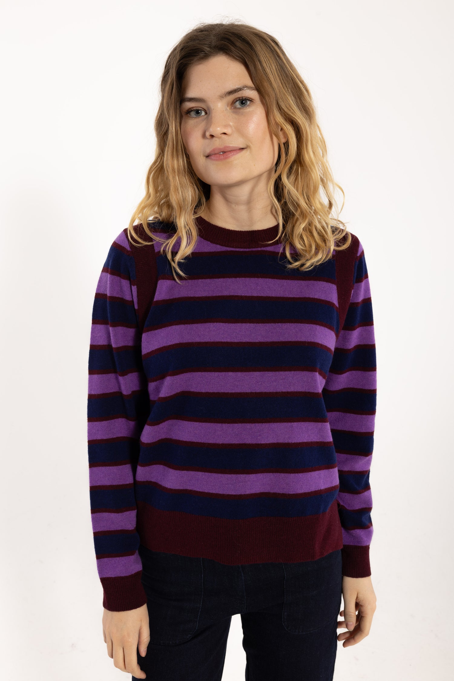 Daneverse Merino Wool Sweater Deep Blue/Purple