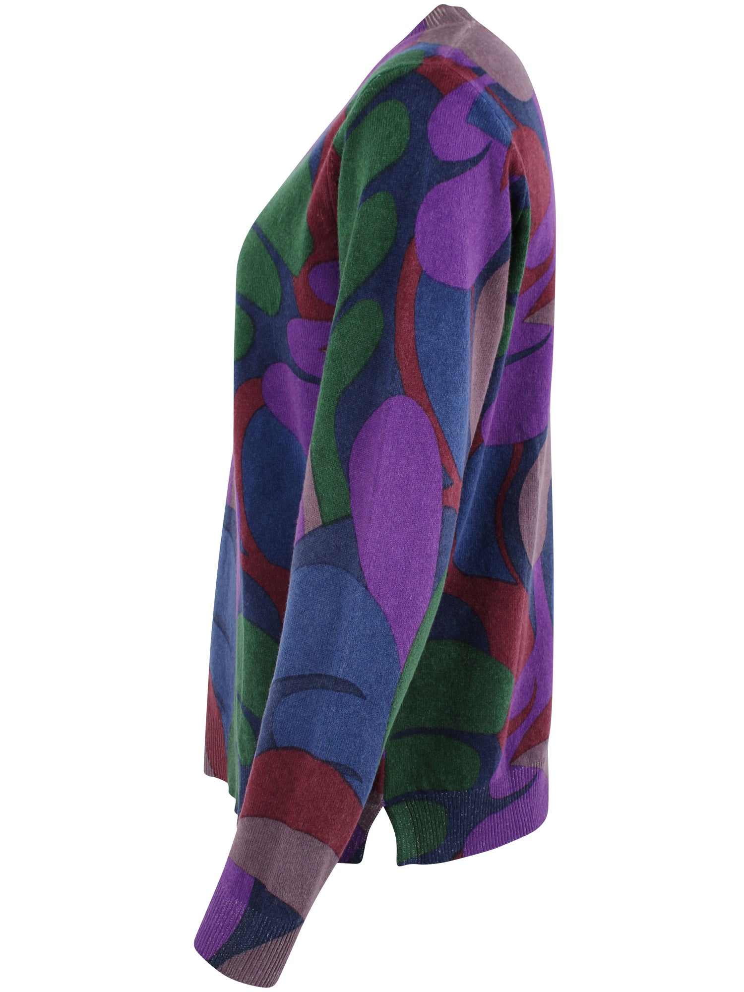 Sød mønstret og farverig sweater i 100% merinould til kvinder