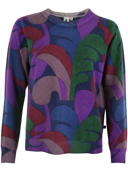 Sød mønstret og farverig sweater i 100% merinould til kvinder