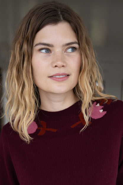 Danevibe Merino Wool Sweater Dark Wine