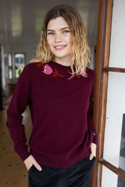 Danevibe Merino Wool Sweater Dark Wine