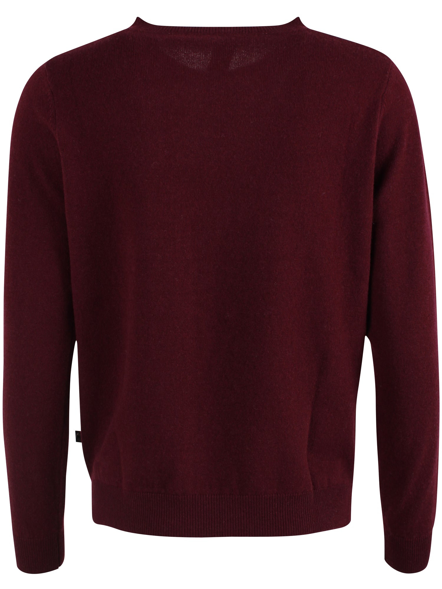 Sød vinrød sweater i 100% merinould med blomstermønster til kvinder