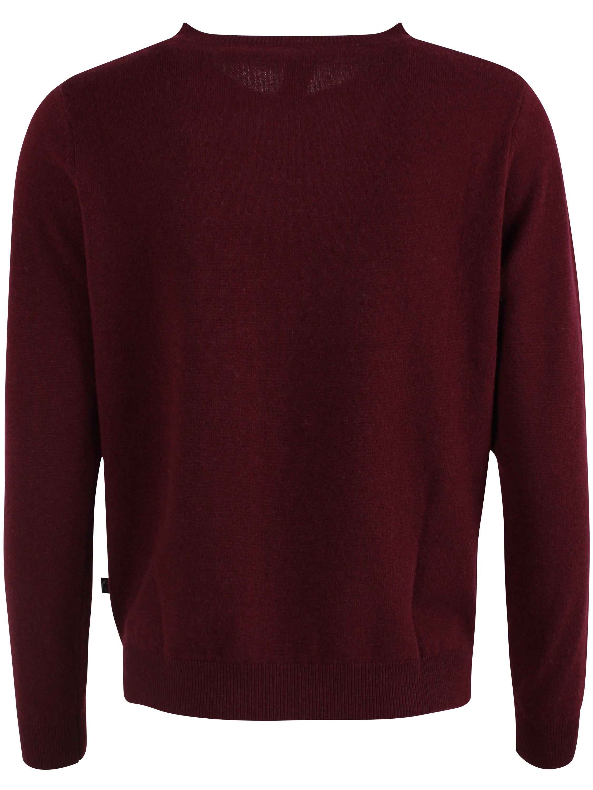 Sød vinrød sweater i 100% merinould med blomstermønster til kvinder