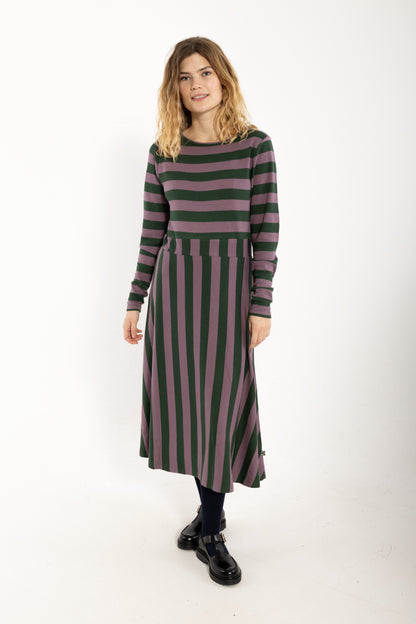 Daneviborg LS Interlock Dress Dark Forest/Grey Plum