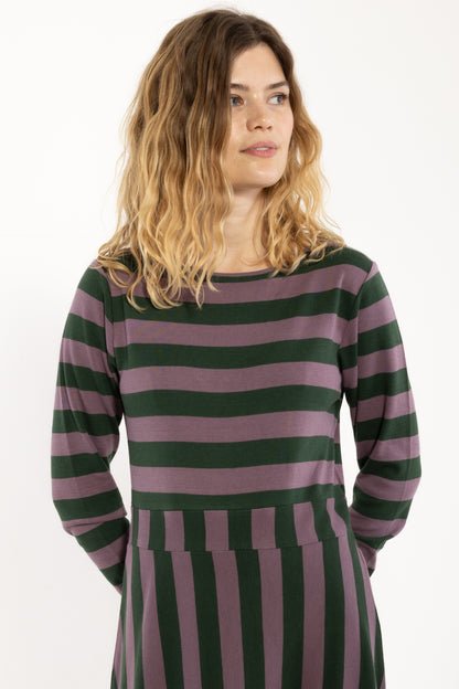 Daneviborg LS Interlock Dress Dark Forest/Grey Plum