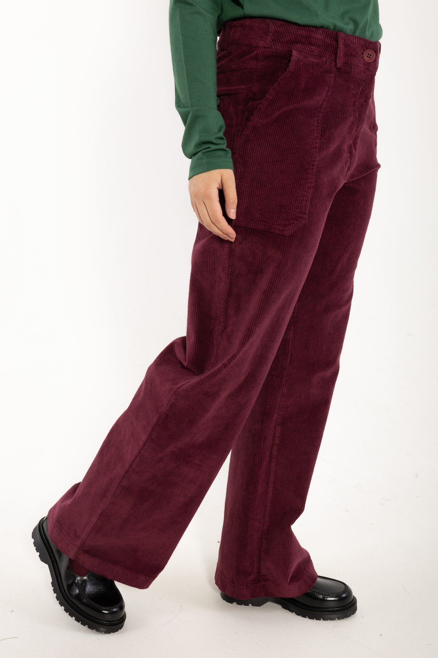 Daneplanet Cord Stretch Pants Dark Cherry