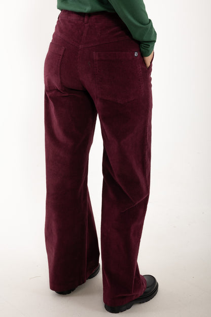 Daneplanet Cord Stretch Pants Dark Cherry