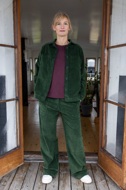 Daneplanet Cord Stretch Pants Dark Forest