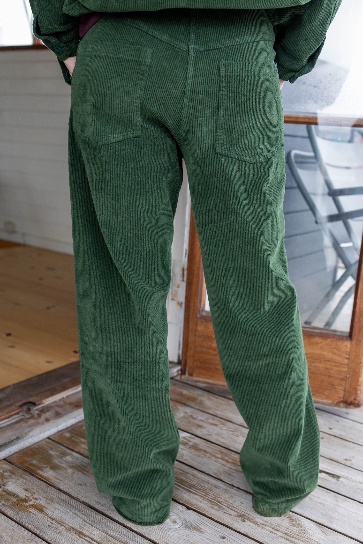 Daneplanet Cord Stretch Pants Dark Forest