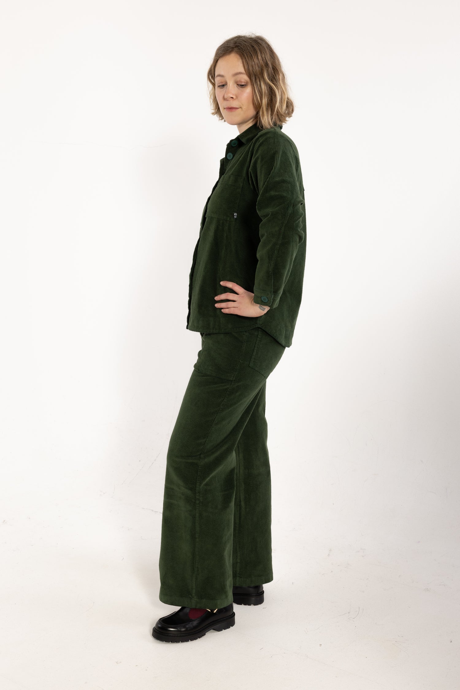 Daneplanet Cord Stretch Pants Dark Forest