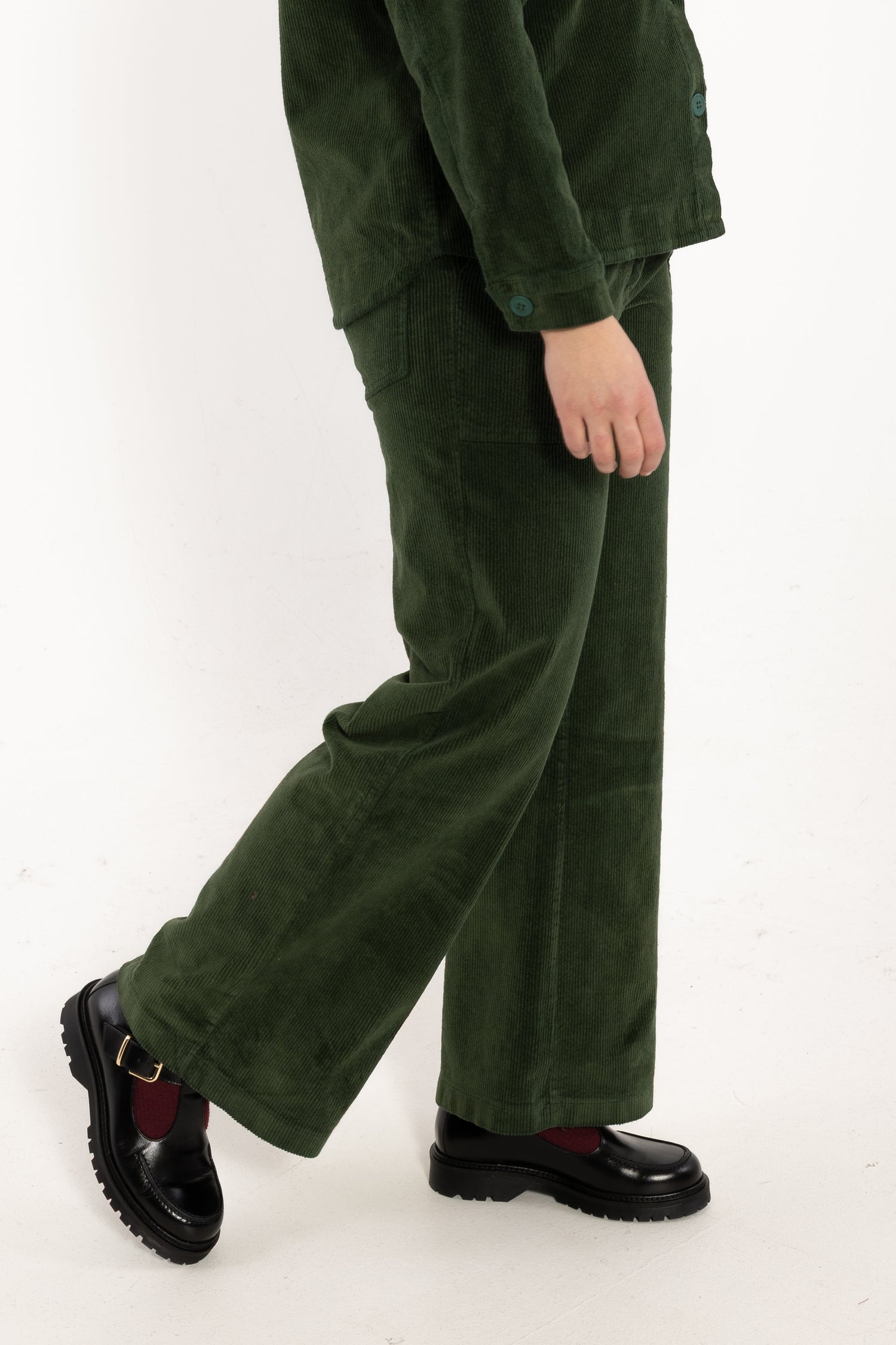 Daneplanet Cord Stretch Pants Dark Forest