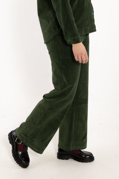 Daneplanet Cord Stretch Pants Dark Forest