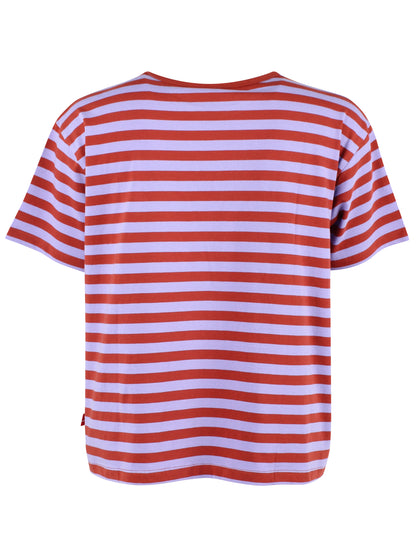 Danebasic Boxy Stripe Tee Light Lilac/Chili STORK